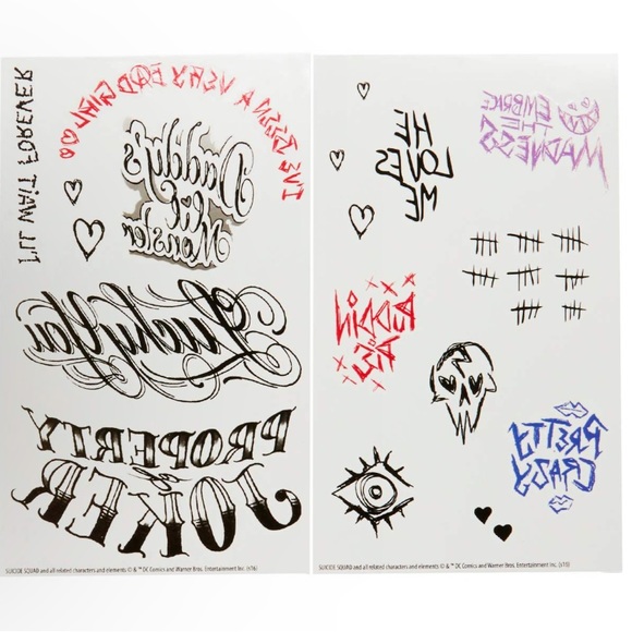 Spirit Makeup Harley Quinn Suicide Squad Tattoo Set Poshmark